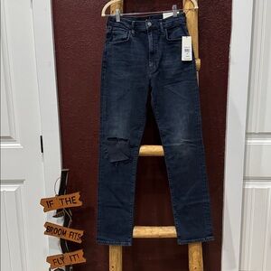 7 For All Mankind Dark Blue Straight Leg Jeans